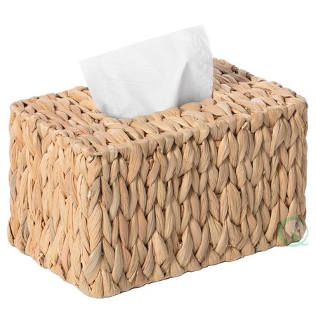 VINTIQUEWISE Water Hyacinth Wicker Rectangular Tissue Box Cover - Tall, Size of a Kleenex Tissue Box QI003631.RC-T